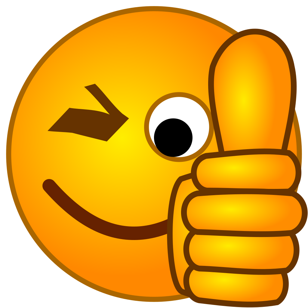 başparmak yukarı ifadeli gülen yüz emojisi