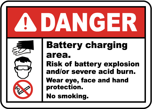 battery safety Batter safety sign