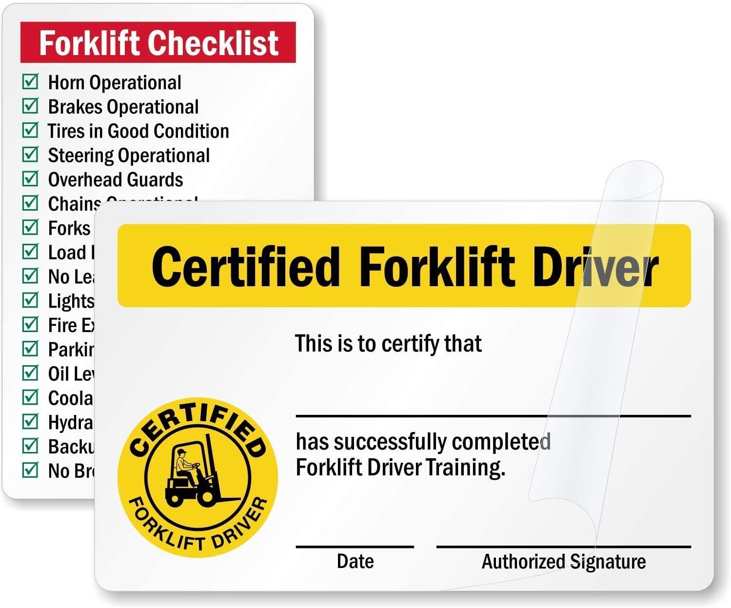 certificate forklift Certifications