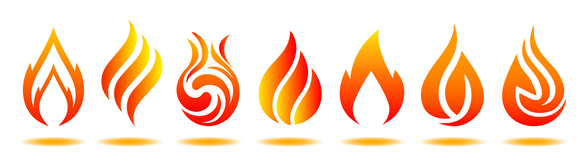 Set logo fire. Vector illustration for design - for stock Fire Safety